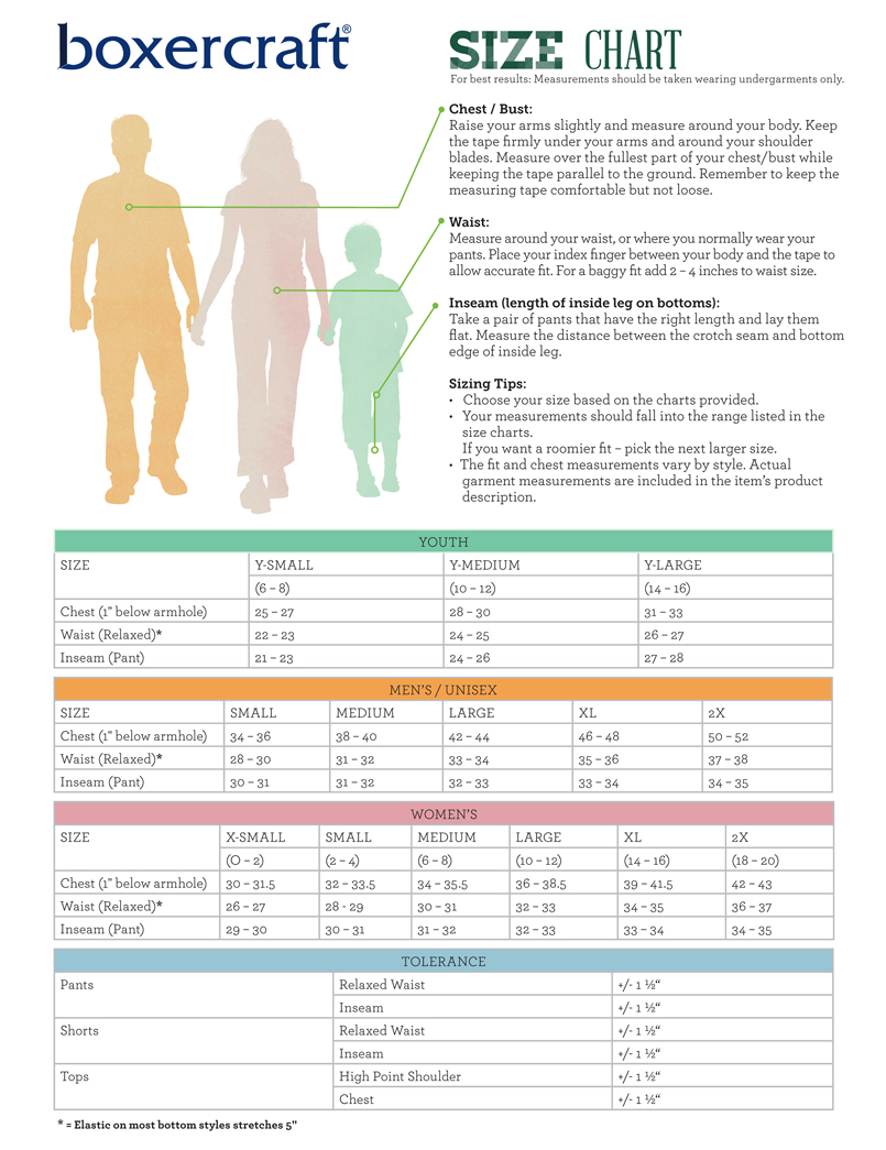 Soffe Size Chart