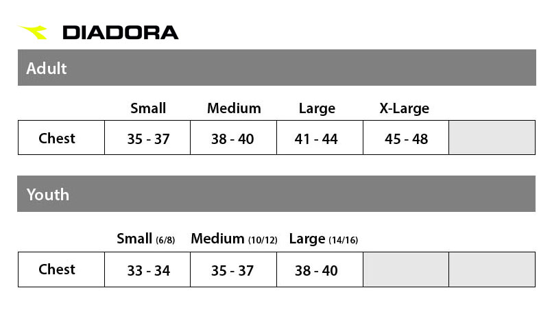 Diadora Size Chart Cm