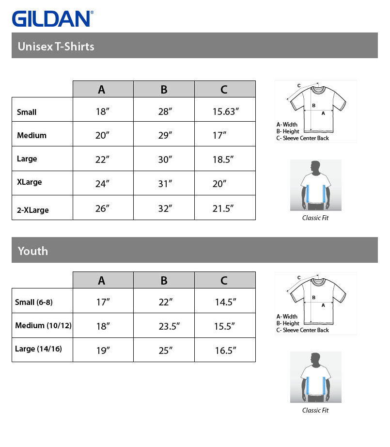 Gildan Size Chart