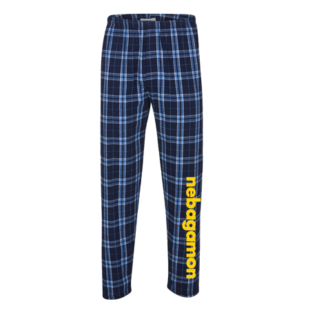 FLANNEL JAMM PANTS IN NAVY AND COLUMBIA PLAID