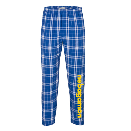 FLANNEL JAMM PANTS IN ROYAL AND SILVER PLAID