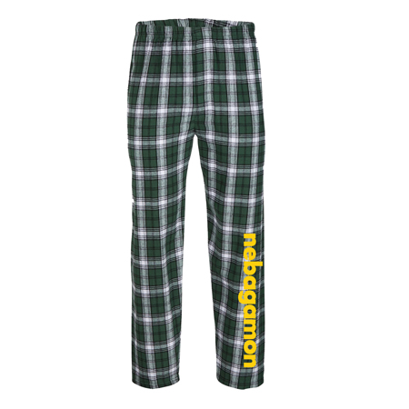 FLANNEL JAMM PANTS IN GREEN AND WHITE PLAID