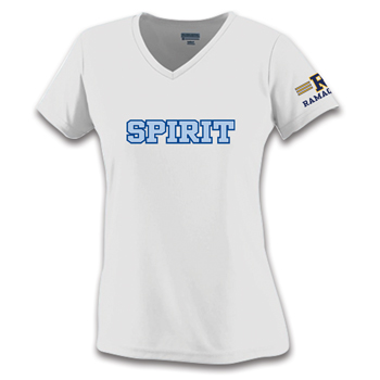 GIRLS V-NECK PERFORMANCE TEE - SPIRIT LOGO