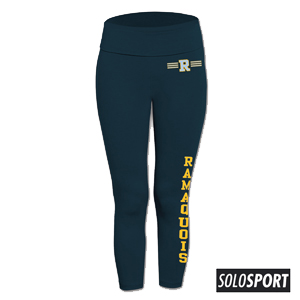 LADIES' CROP LEGGINGS - LIGHT BLUE LOGO