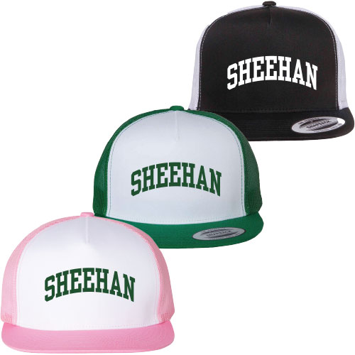 5-PANEL CLASSIC TRUCKER HAT W/ MESH BACKING - ARCHED LOGO