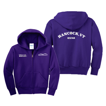 YOUTH ZIP HOODED SWEATSHIRT - FRONT AND BACK LOGO