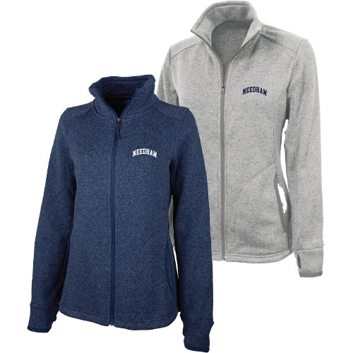 CHARLES RIVER LADIES HEATHERED FULL ZIP