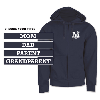 HOODED ZIP SWEATSHIRT w/ TITLE