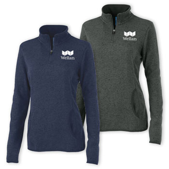 WOMEN'S HEATHERED FLEECE QTR ZIP