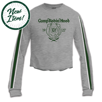 LADIES' CROPPED STRIPED LONG SLEEVE TEE