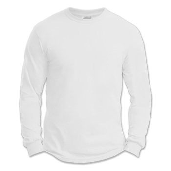WHITE LONG SLEEVE TEE FOR TIE DYEING
