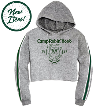 LADIES' CROPPED STRIPED HOODIE