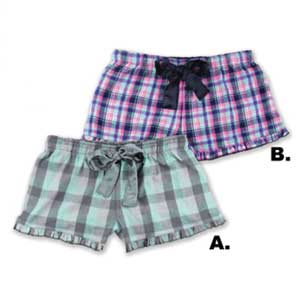 LADIES' RUFFLED FLANNEL BOXERS