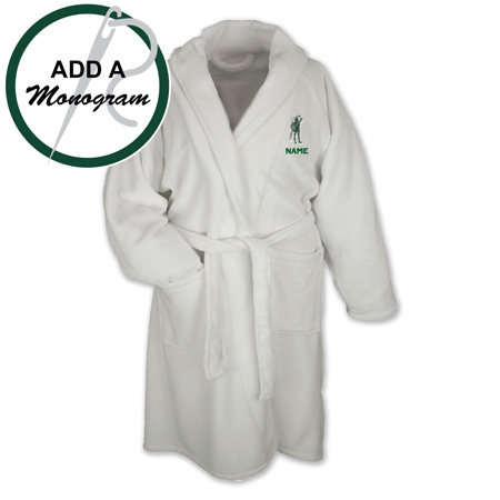 ROBIN HOOD WHITE BATH ROBE W/ LOGO AND MONOGRAMMED NAME