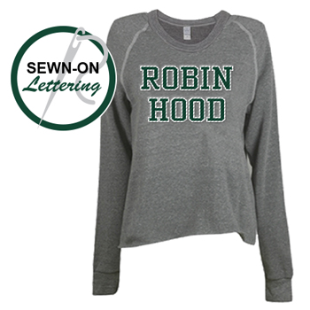 WOMEN'S APPLIQUE MUSHY CREW