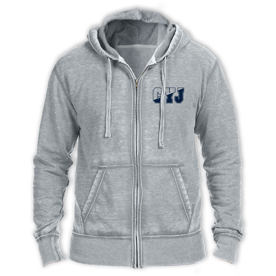 BURN-OUT ZIP-UP HOODIE
