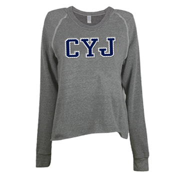 WOMEN'S APPLIQUE MUSHY CREW
