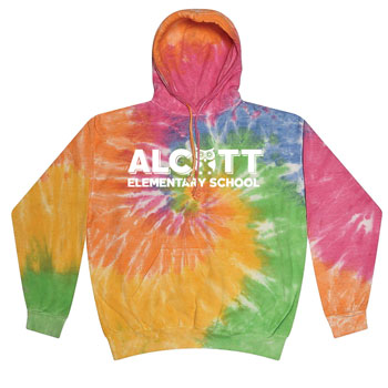 TIE DYE HOODED SWEATSHIRT - HORIZONTAL LOGO