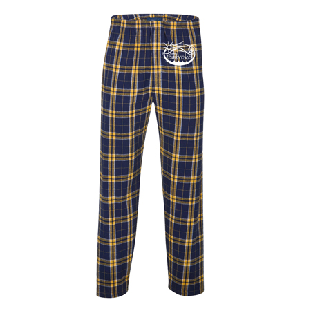PEMBROKE FLANNEL JAMM PANTS IN NAVY AND GOLD PLAID
