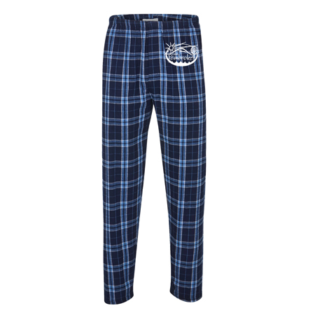 PEMBROKE FLANNEL JAMM PANTS IN NAVY AND COLUMBIA PLAID