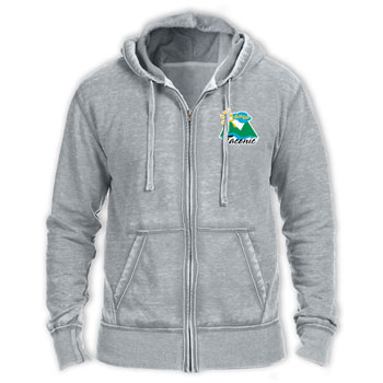 BURN-OUT HOODED ZIP SWEATSHIRT