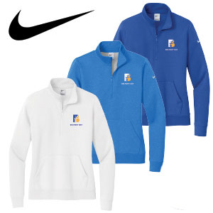 ADULT NIKE CLUB LADIES' FLEECE SLEEVE SWOOSH 1/2-ZIP