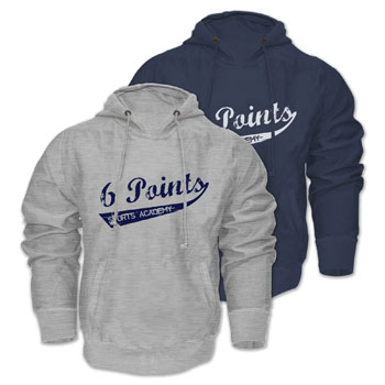 6 POINTS HOODED VINTAGE DISTRESSED SWEATSHIRT