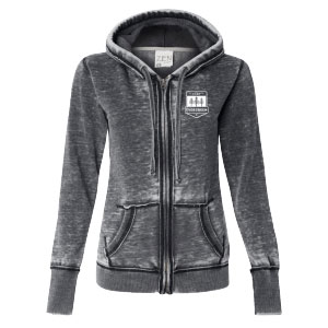 WOMENS BURNOUT FULL ZIP HOODED SWEATSHIRT
