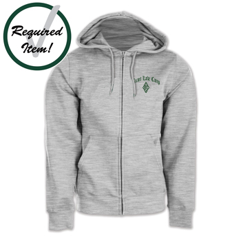 ZIP HOODED  SWEATSHIRT - LEFT CHEST LOGO