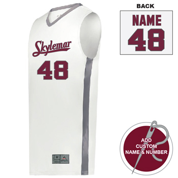 WHITE MATCH UP BASKETBALL JERSEY W/ CUSTOM NAME & NUMBER