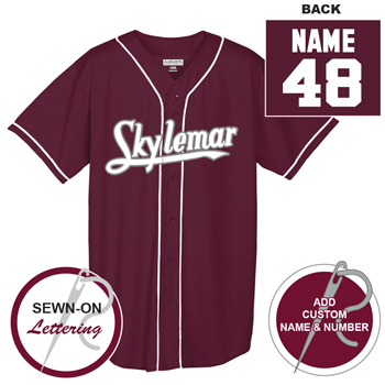 SKYLEMAR BASEBALL JERSEY w/ APPLIQUE AND NAME & NUMBER