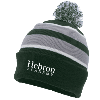 STRIPED KNIT BEANIE w/ POM
