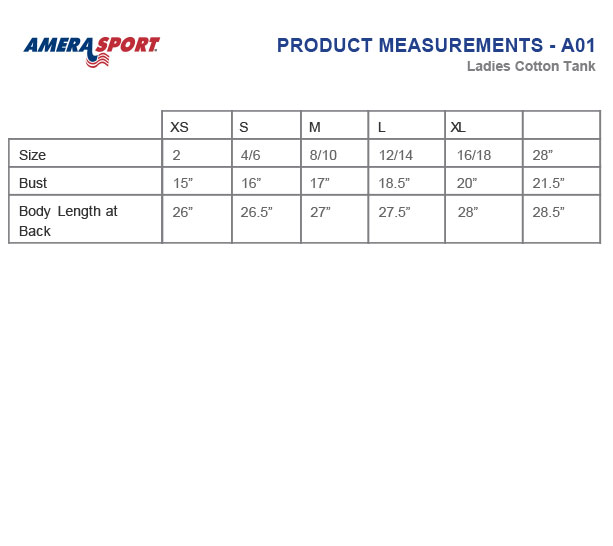 5M-A01 SIZING CHART