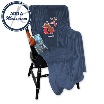 CARIBOU ULTRA PLUSH FLEECE BLANKET W/CAMPER NAME