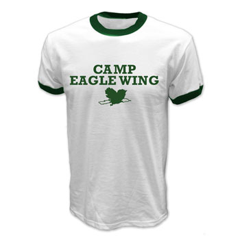 COTTON RINGER TEE - WHITE / DK. GREEN