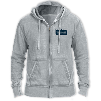 BURN-OUT HOODED ZIP SWEATSHIRT