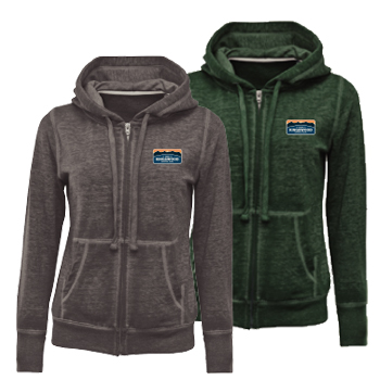WOMENS BURNOUT FULL ZIP HOODIE