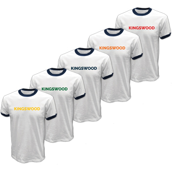 100% COTTON RINGER TEE - NAVY