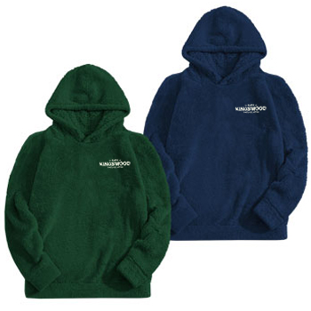 FUZZY BUNK HOODIE - FOREST OR NAVY - WITH LOGO