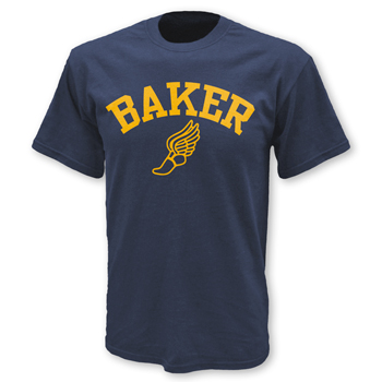 BAKER SCHOOL NAVY TRACK TEE