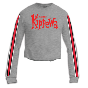 LADIES' CROPPED STRIPED LONG SLEEVE TEE