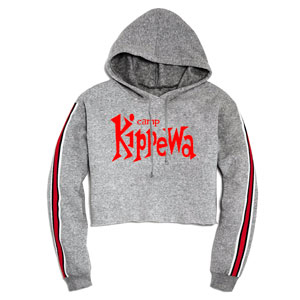 LADIES' CROPPED STRIPED HOODIE