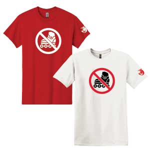 100% COTTON TEE - JOKE TEE - NO ROLLERSKATING