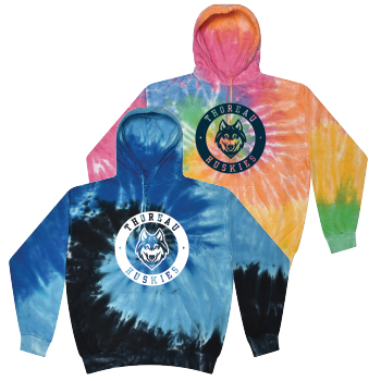 TIE DYE HOODED SWEATSHIRT - THOREAU HUSKIES