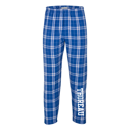 FLANNEL JAMM PANTS IN ROYAL AND SILVER PLAID