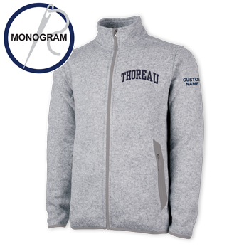 MEN'S HEATHERED FLEECE JACKET WITH MONOGRAM