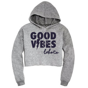 LADIES' CROPPED GOOD VIBES HOODIE