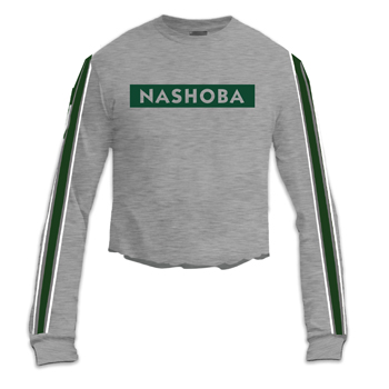 LADIES CROPPED STRIPED LONG SLEEVE TEE