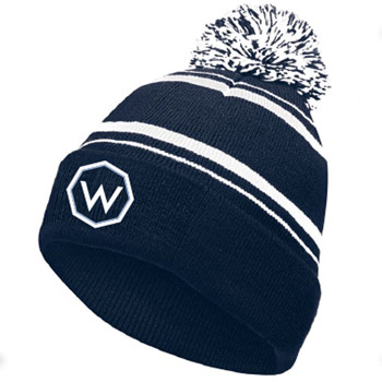 STRIPED BEANIE w/ POM
