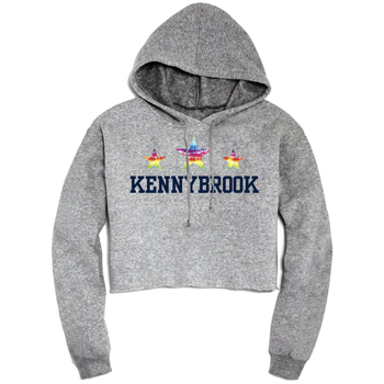 LADIES' RAINBOW STAR CROPPED HOODIE